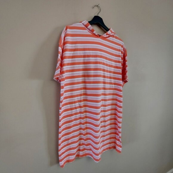 Abound striped hooded t shirt dress orange and white Size XS - Picture 4 of 9